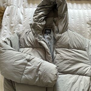 Zara Light Gray Quilted Jacket